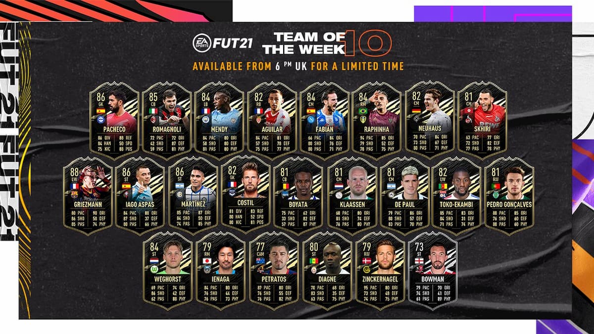 FIFA 21 Ultimate Team TotW 10